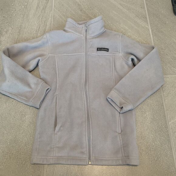 Columbia Unisex Fleece Jacket Gray Full Zip Size Medium Youth 10/12 - Picture 1 of 4